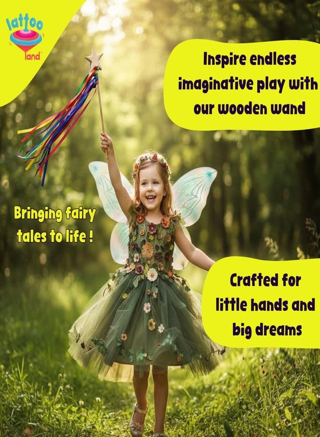 Lattooland Wooden Wizard Fairy Wand Toy for Kids | Magic Star Wand for Girls Boys | Pretend Play Toy for Imaginative Role Play | Best Birthday Return Gifts for Children - Image 5